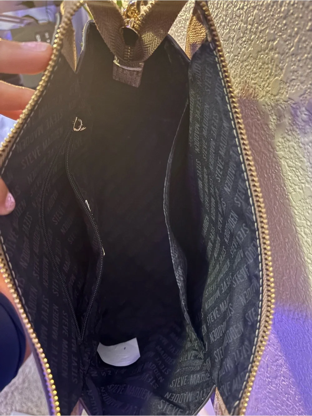 Steve Madden Brown Logo Crossbody Bag